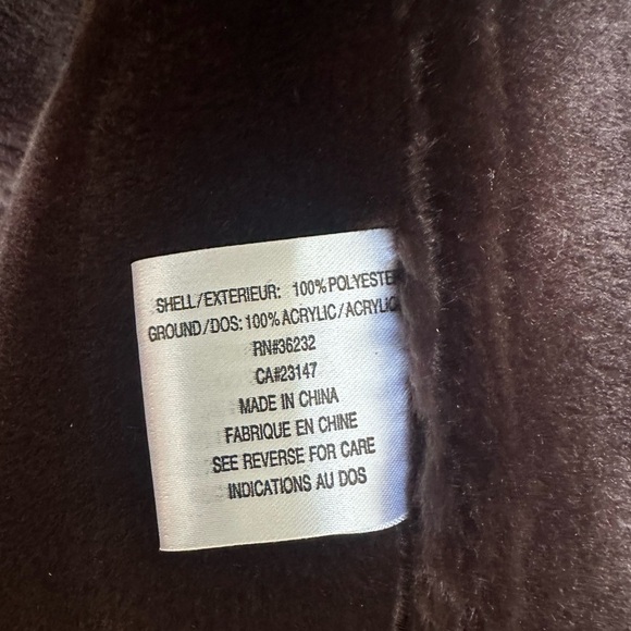 Talbots Faux Shearling Brown Coat Women’s Petite P - Picture 5 of 6